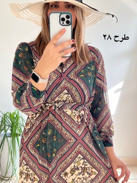 پیراهن حریر سرمه سری 15