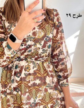 پیراهن حریر سرمه سری 15