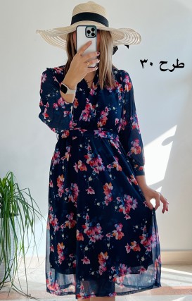 پیراهن حریر سرمه سری 15