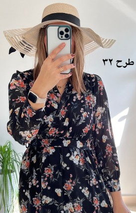 پیراهن حریر سرمه سری 15