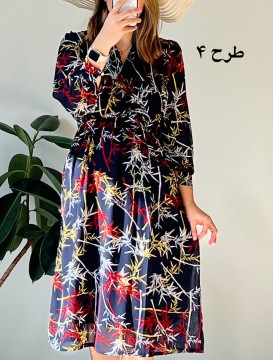 پیراهن حریر سرمه سری 16
