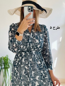 پیراهن حریر سرمه سری 16