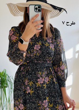 پیراهن حریر سرمه سری 16
