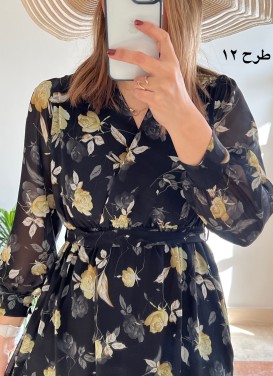 پیراهن حریر سرمه سری 16
