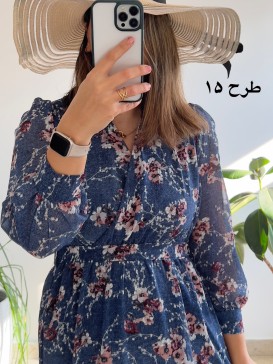 پیراهن حریر سرمه سری 16