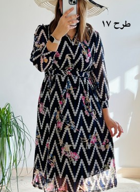 پیراهن حریر سرمه سری 16