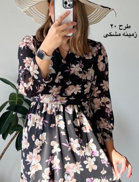 پیراهن حریر سرمه سری 16