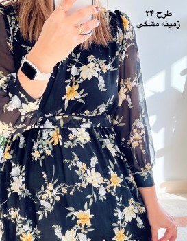 پیراهن حریر سرمه سری 16