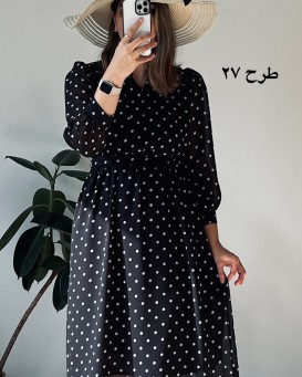پیراهن حریر سرمه سری 16