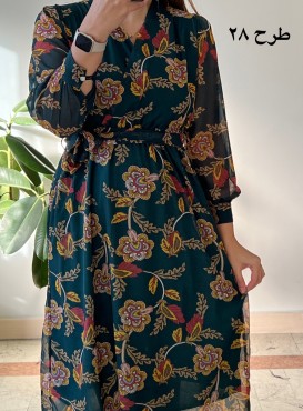 پیراهن حریر سرمه سری 16