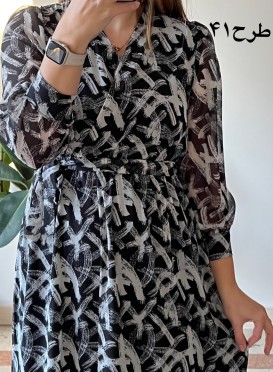 پیراهن حریر سرمه سری 16
