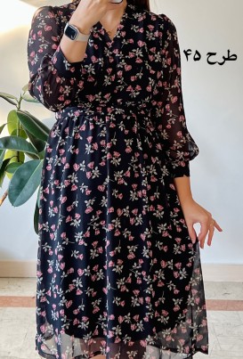 پیراهن حریر سرمه سری 16