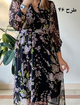 پیراهن حریر سرمه سری 16
