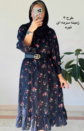 پیراهن کرپ حریر نهال سری 4