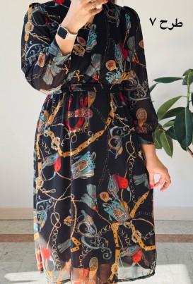 پیراهن حریر سرمه سری 17