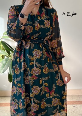 پیراهن حریر سرمه سری 17