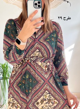 پیراهن حریر سرمه سری 17