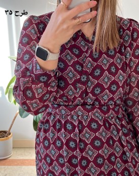 پیراهن حریر سرمه سری 17