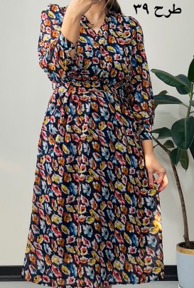 پیراهن حریر سرمه سری 17