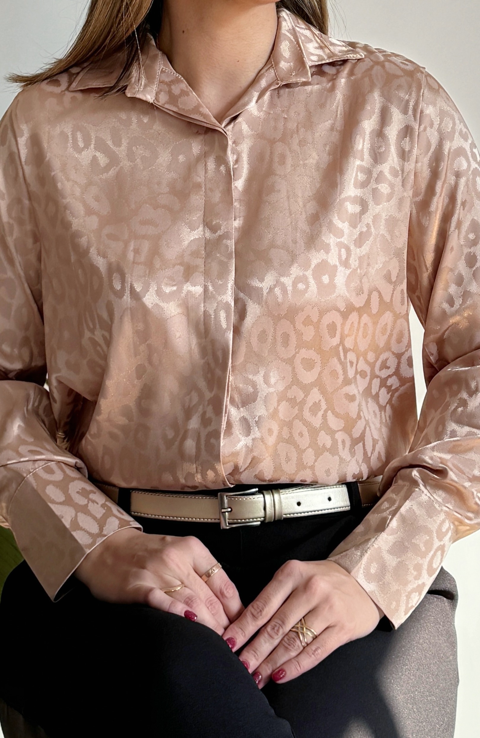 شومیز ساتن پلنگی