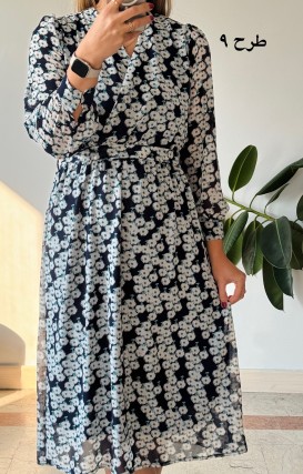 پیراهن حریر سرمه سری 18