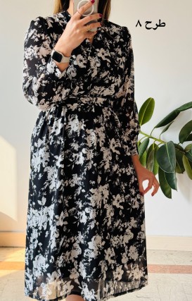 پیراهن حریر سرمه سری 18