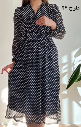پیراهن حریر سرمه سری 18