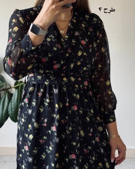 پیراهن حریر سرمه سری 10