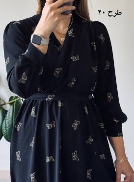 پیراهن حریر سرمه سری 10