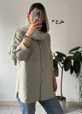 شومیز مانتویی لینن نخ تینا