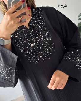 کفتان تکرنگ مشکی پولکی