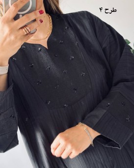 کفتان تکرنگ مشکی پولکی