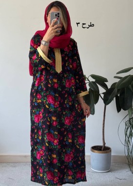 پیراهن نخی گلی