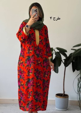 پیراهن نخی گلی