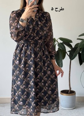 پیراهن حریر سرمه سری 11