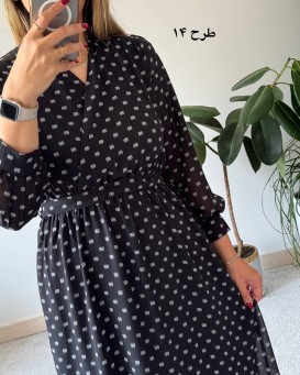 پیراهن حریر سرمه سری 11