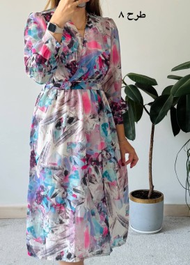 پیراهن حریر سرمه سری 11