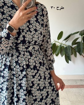 پیراهن حریر سرمه سری 11
