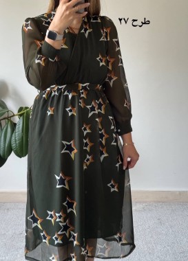 پیراهن حریر سرمه سری 11