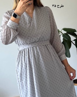 پیراهن حریر سرمه سری 11