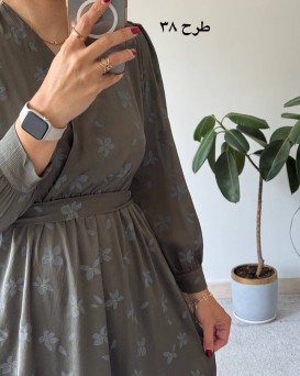 پیراهن حریر سرمه سری 11