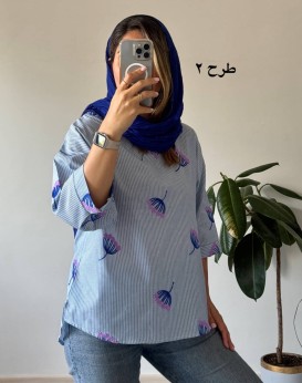 شومیز راه راه لینن گلدوزی 1