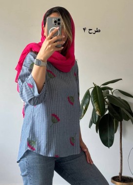 شومیز راه راه لینن گلدوزی 1