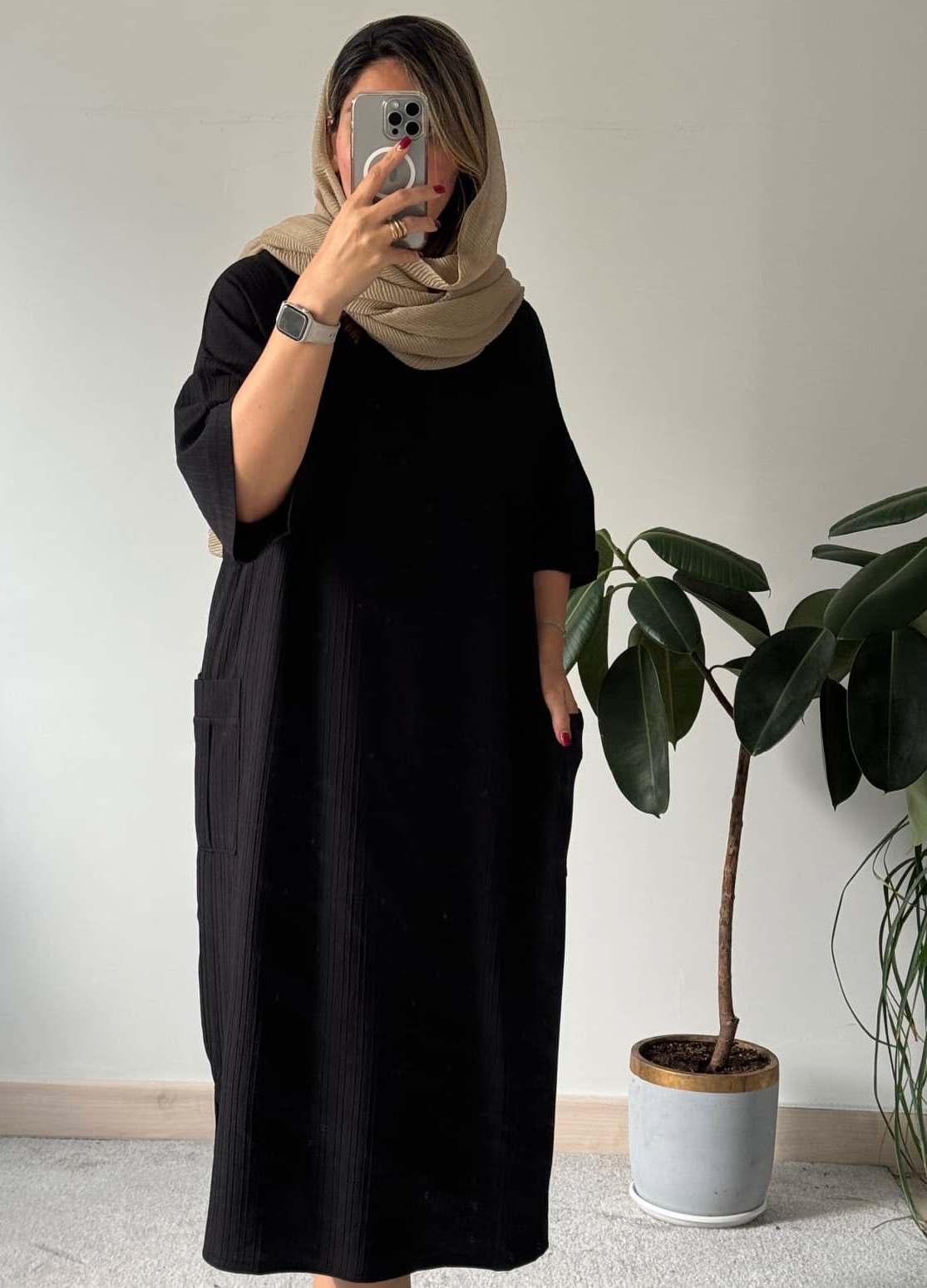 پیراهن مانتویی دلسا مشکی