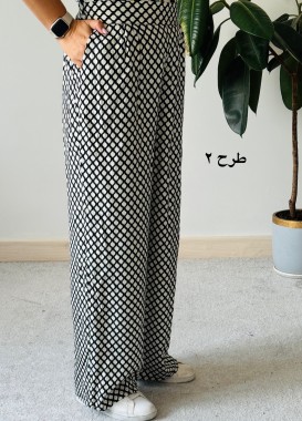 شلوار بگ نخی طرحدار
