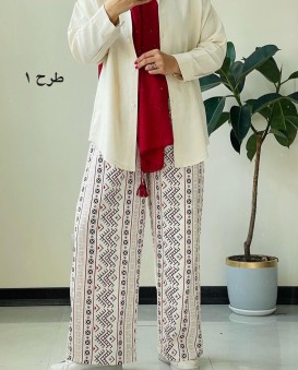 شلوار طرحدار لینن