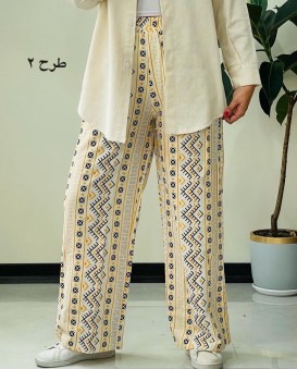 شلوار طرحدار لینن