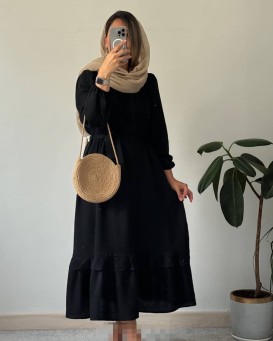 پیراهن مانتویی محرمی مشکی ریما
