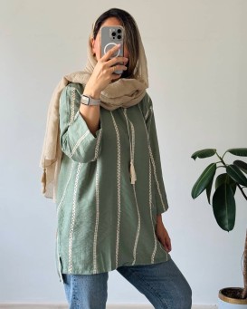 تونیک مانتویی سوزن دوزی دیبا