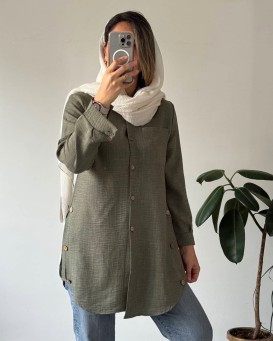مانتو بغل دگمه دنیز